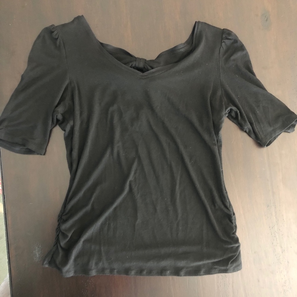 Black Bow-Back Blouse